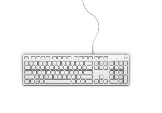 Dell kabelgebundene USB-Tastatur, Weiß, US, KB216-W, 1XNWP